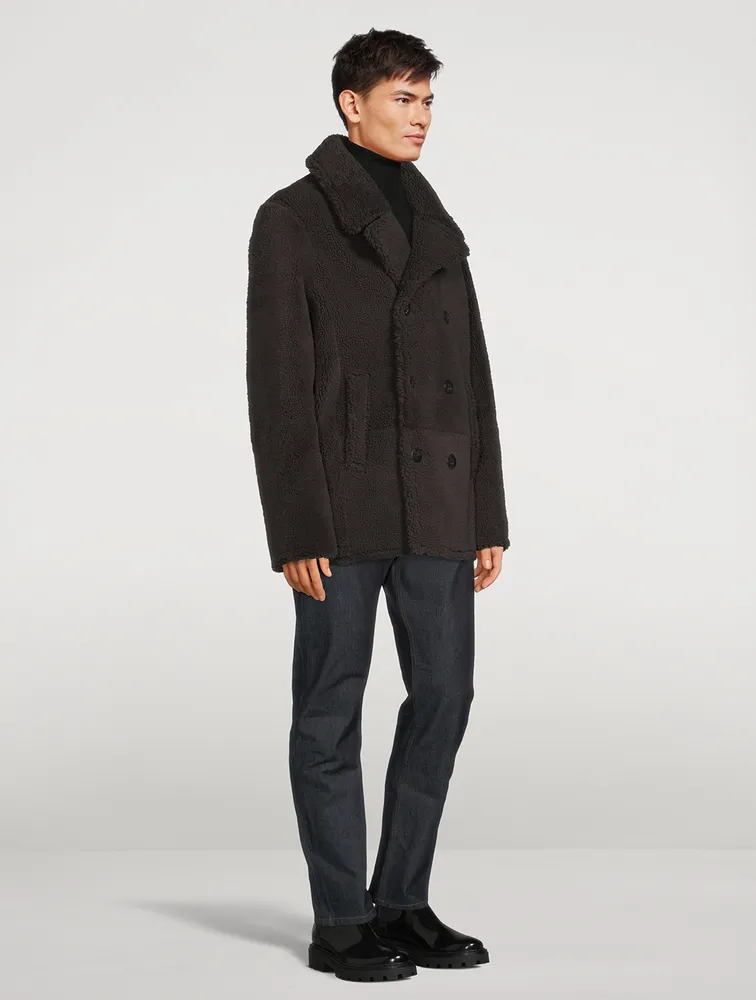 HISO Leon Genuine Sheepskin Shearling Peacoat