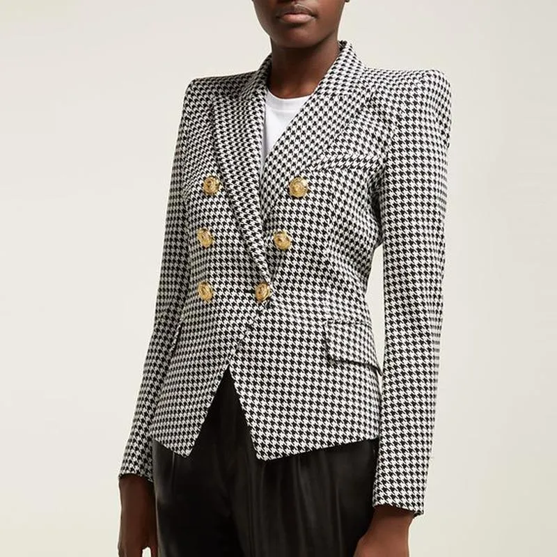 Houndstooth Blazer For Women