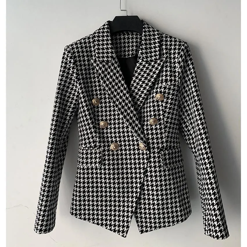 Houndstooth Blazer For Women