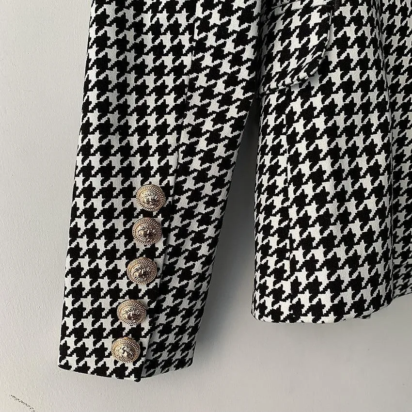 Houndstooth Blazer For Women