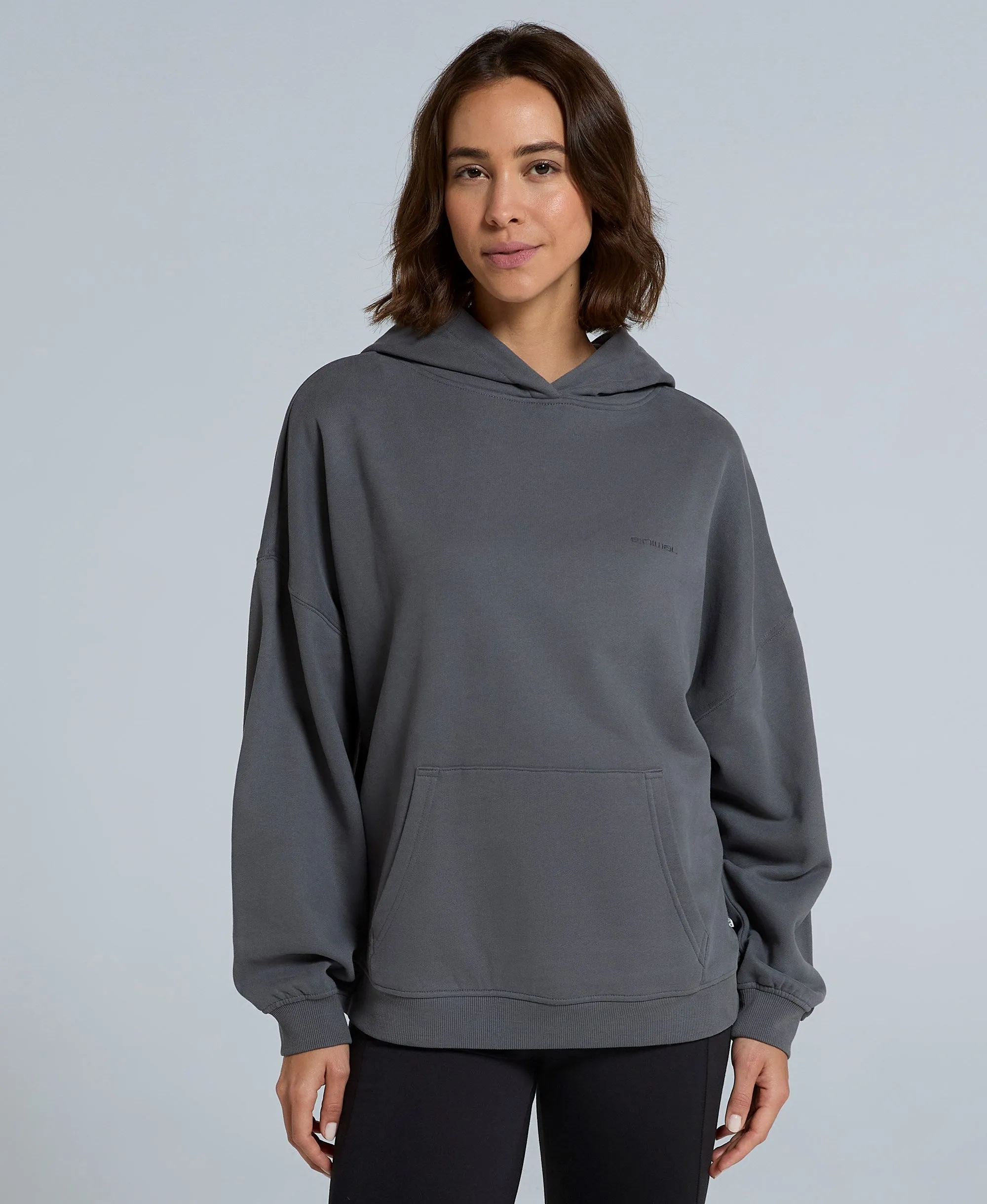 Idol Womens Drop Shoulder Hoodie - Dark Grey