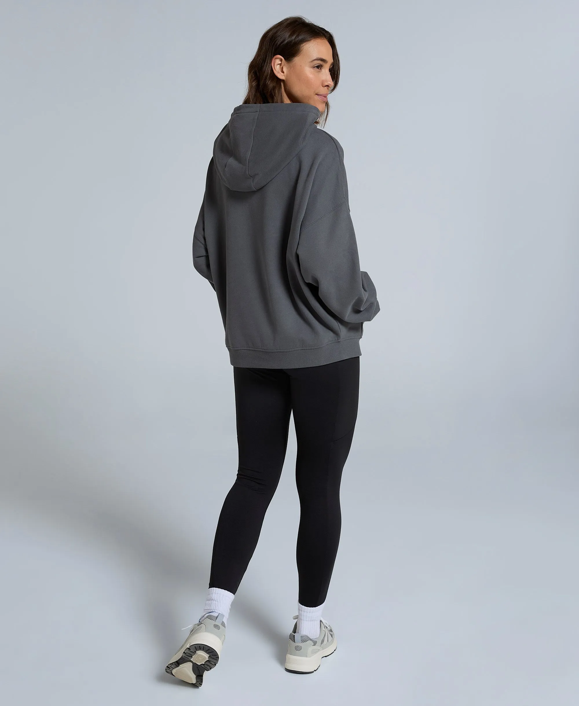 Idol Womens Drop Shoulder Hoodie - Dark Grey