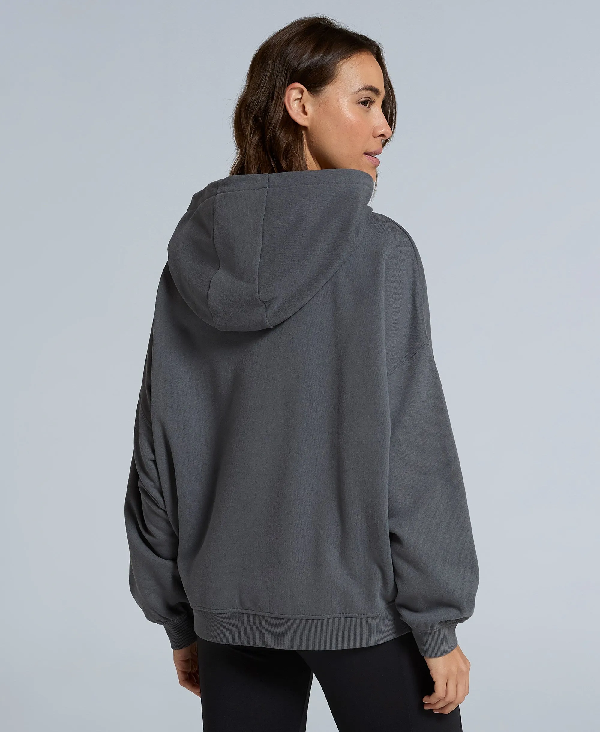 Idol Womens Drop Shoulder Hoodie - Dark Grey