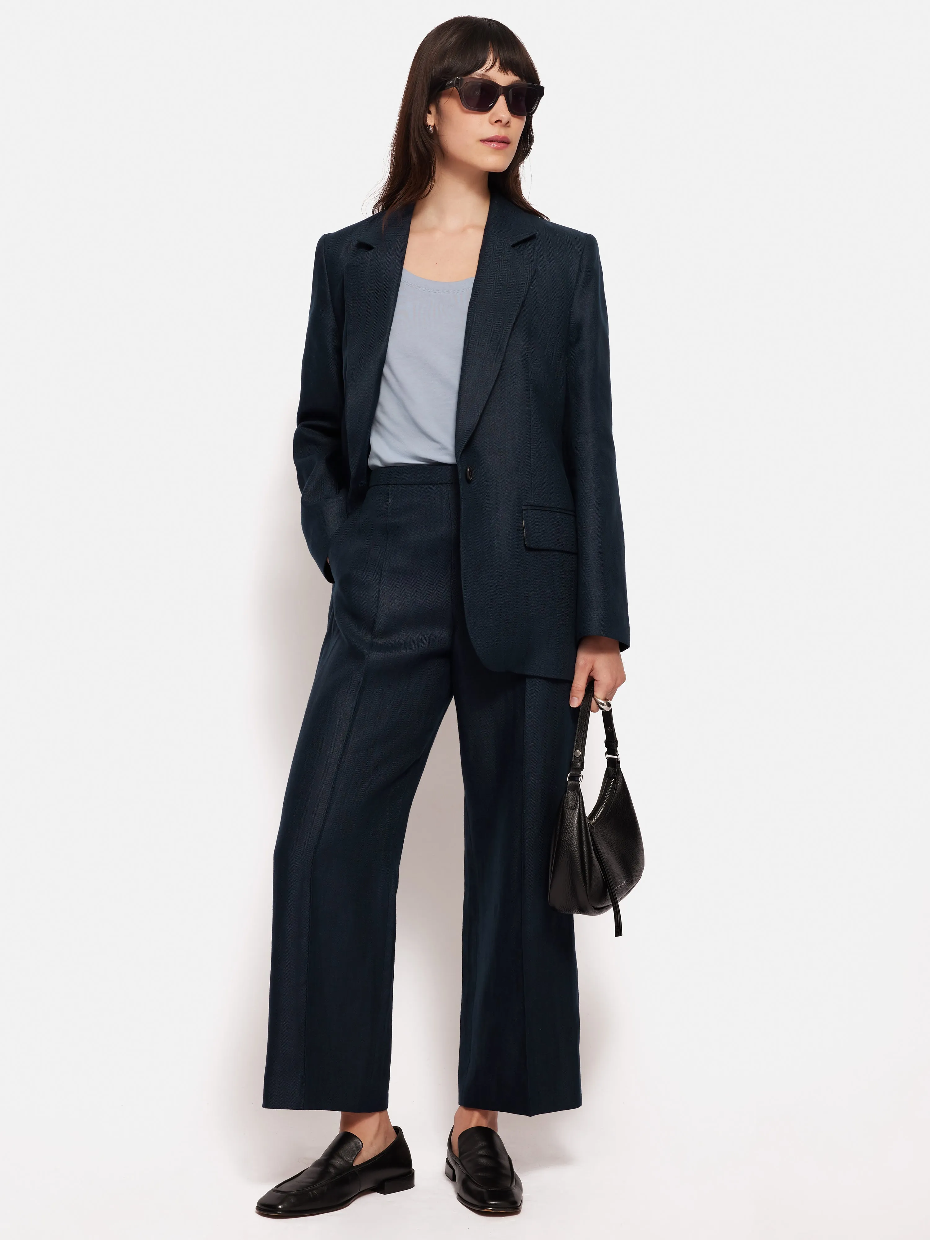 Irish Linen Herringbone Gibson Blazer | Navy