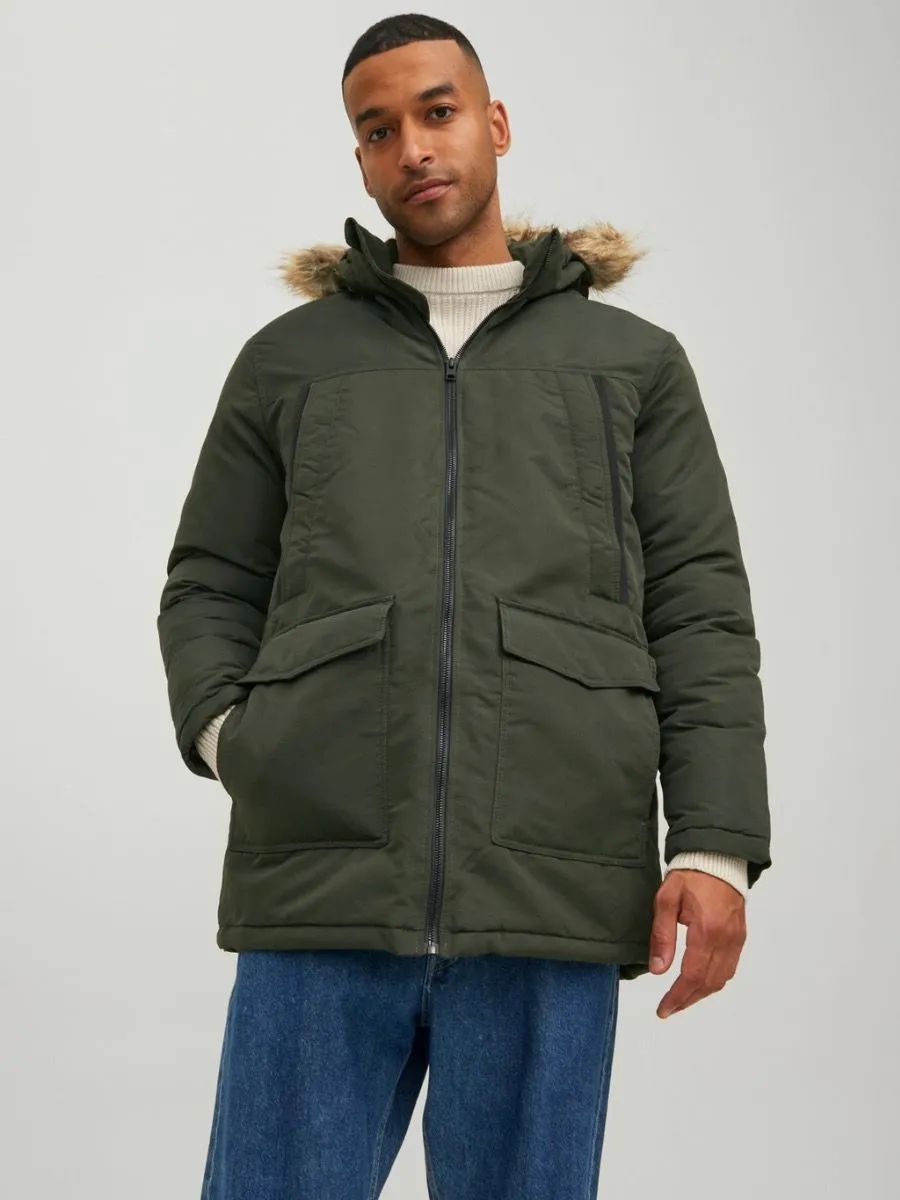 Jack & Jones Hooded Craft Parka Jacket Rosin