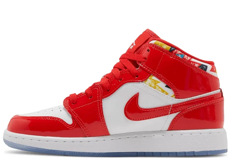 Jordan 1 Mid Barcelona Sweater Red Patent (GS)