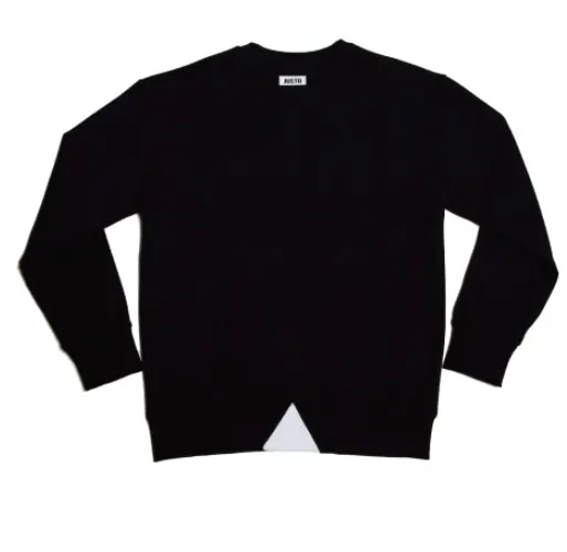 JUSTO  |Unisex Studded Street Style U-Neck Long Sleeves Plain Cotton