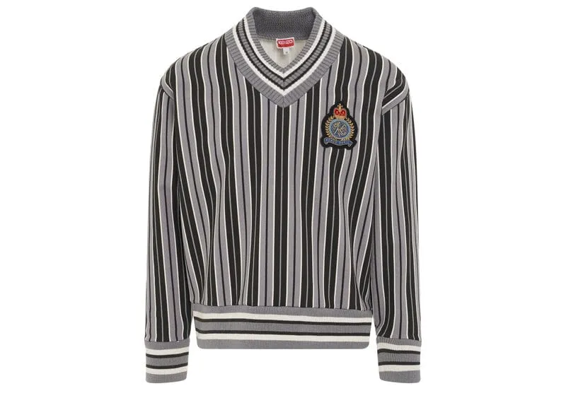 Kenzo Vertical Striped Sweater Middle Grey