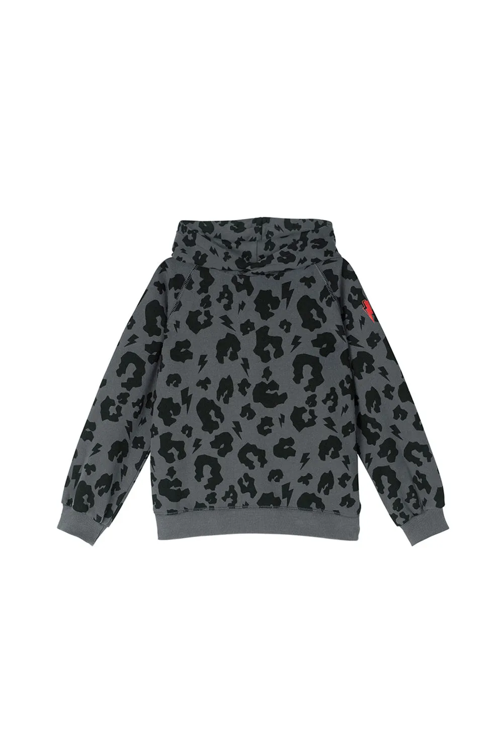 Kids Grey Leopard Hoodie