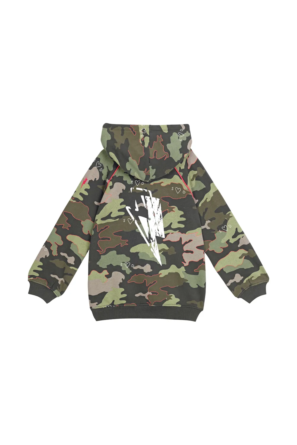 Kids Khaki Camo Print with Smiley Face Hoodie