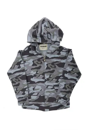 Kids  Monrow Camo Zip Hoody - Blue