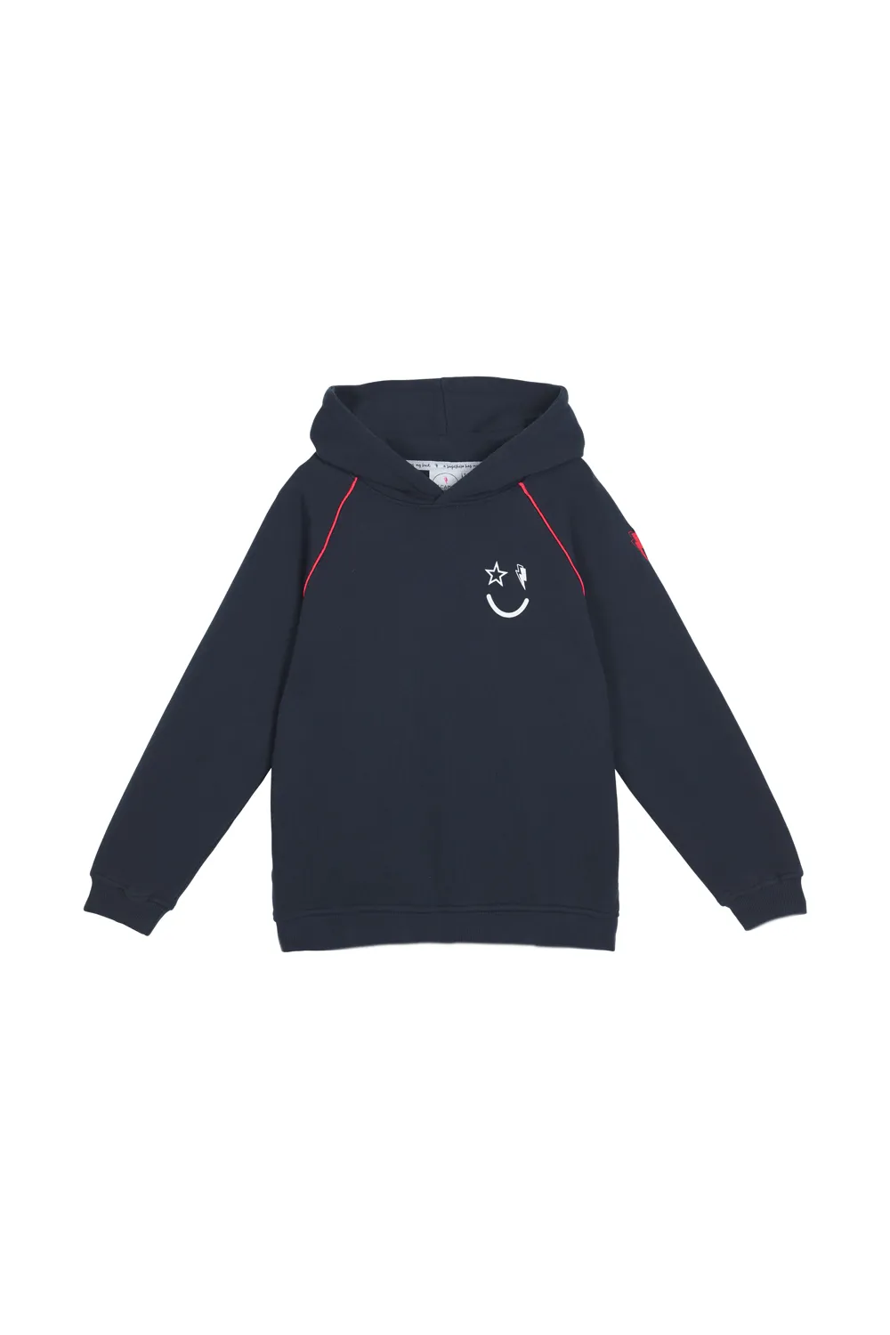 Kids Navy Smiley Face Logo Hoodie