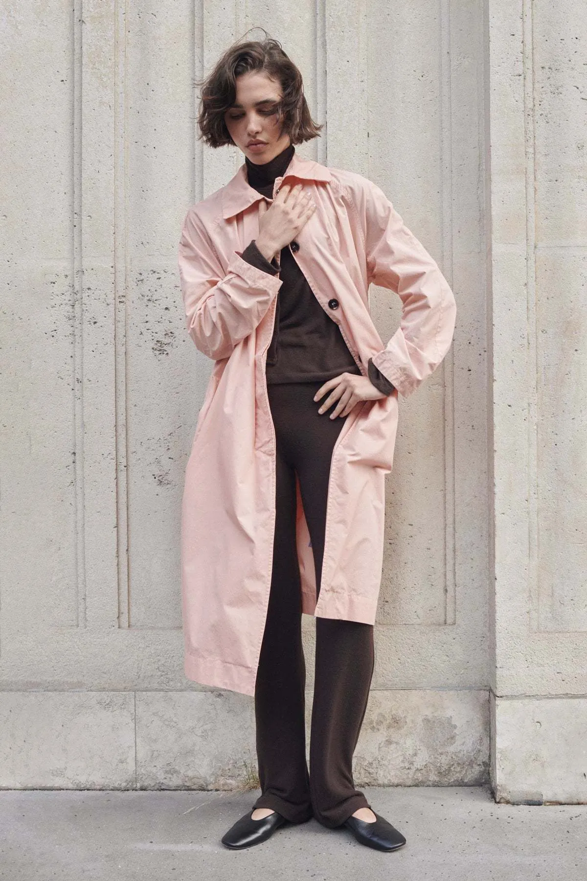 Kyoto Car Coat - Dusty Pink