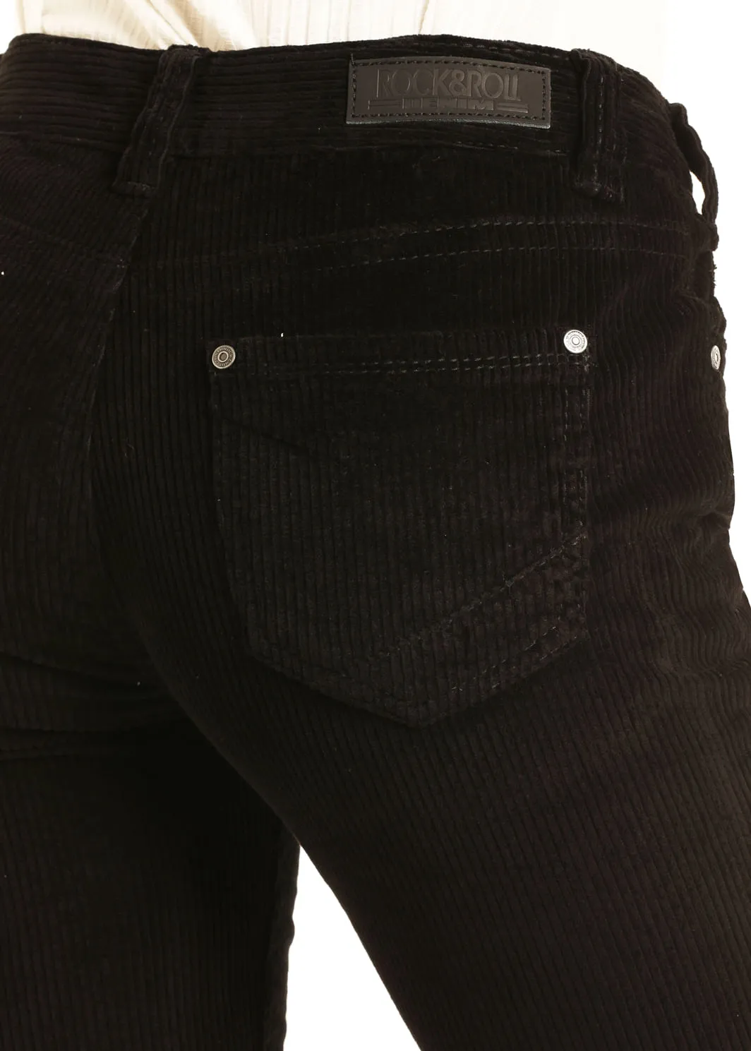 Ladies Panhandle Slim Black Corduroy Bells Jeans