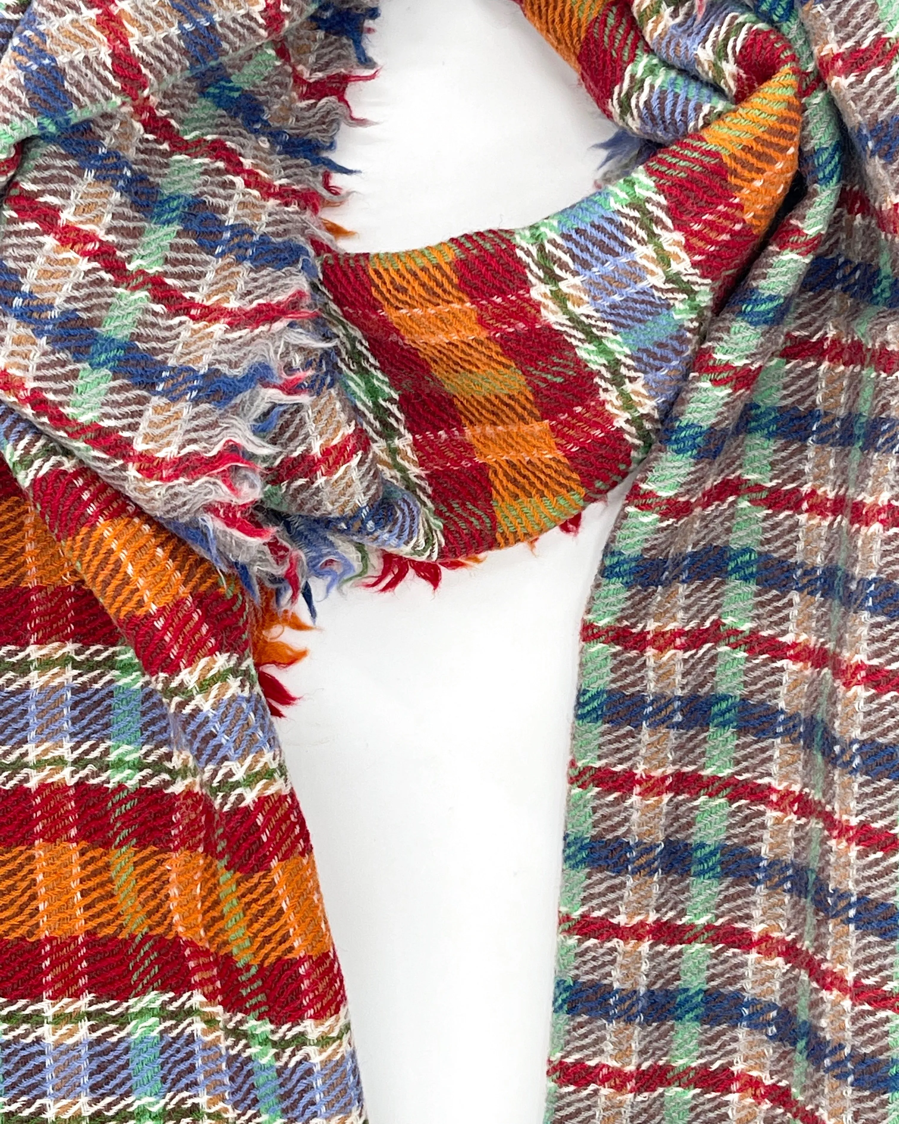 Large Pattern Check Scarf