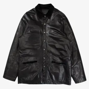 LE FLEUR PATCH LEATHER COAT