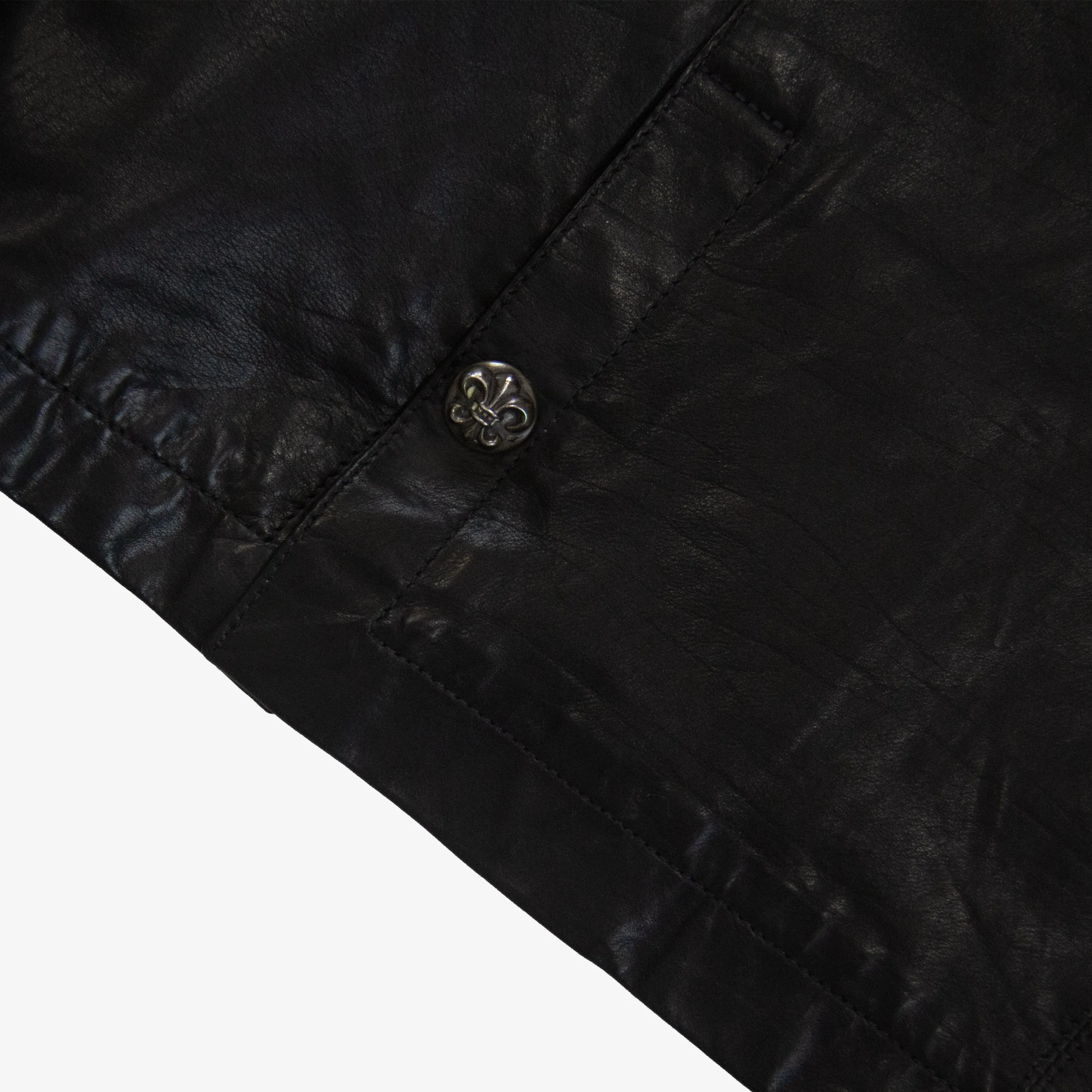 LE FLEUR PATCH LEATHER COAT