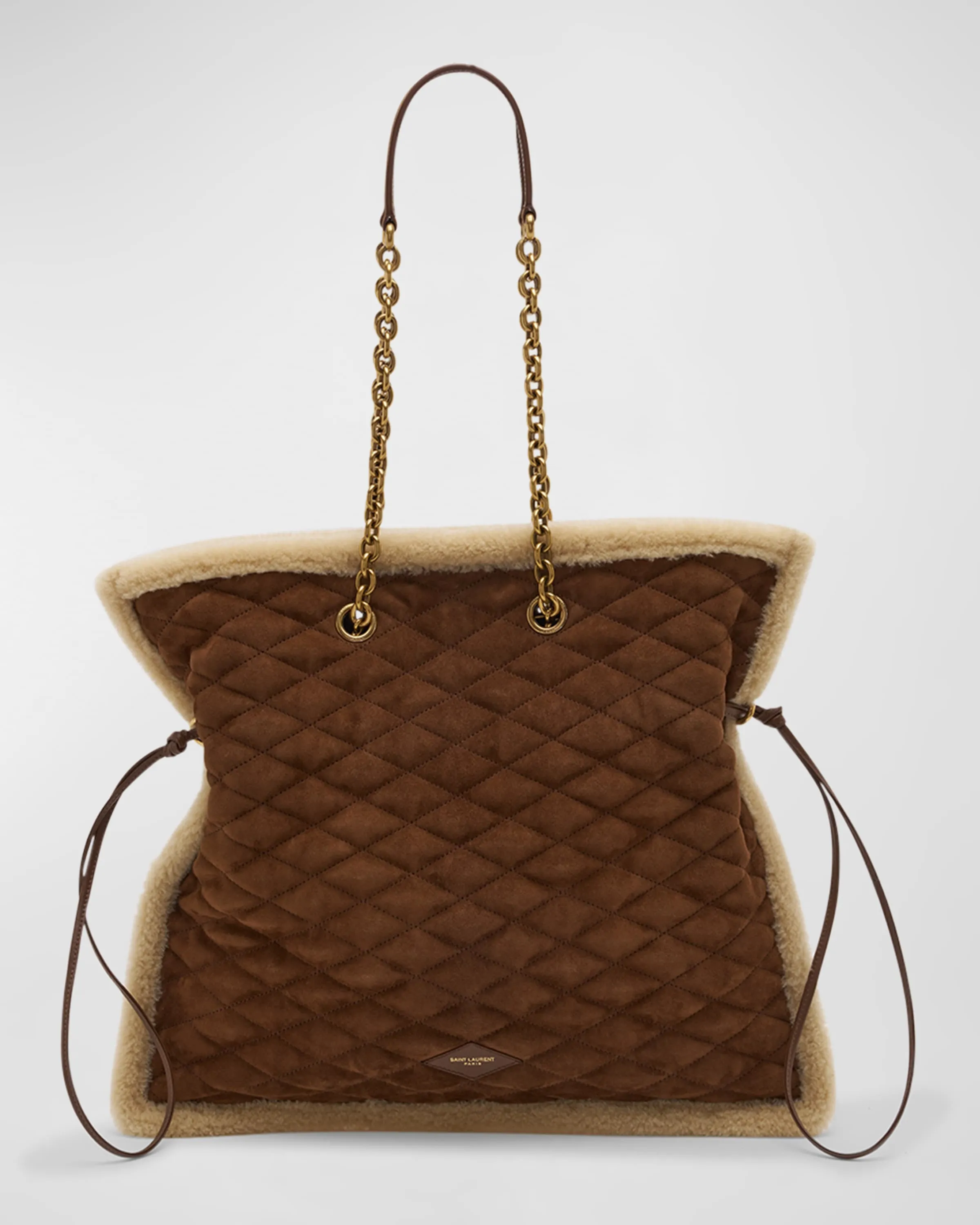 Le Pochon Tote Bag in Suede and Shearling