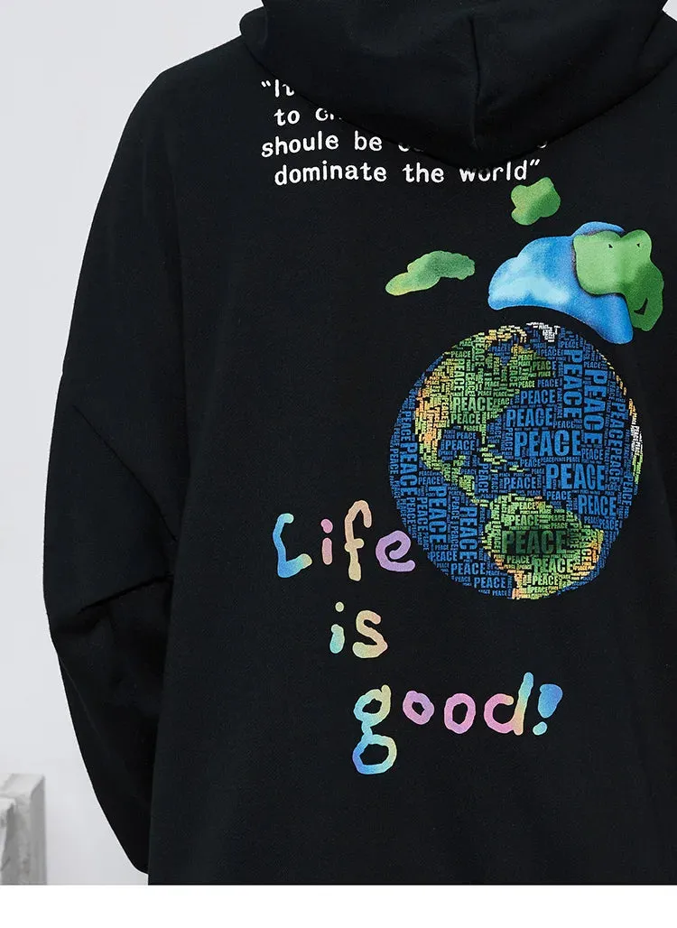 Life Is Good Global Peace Pullover Hoodie