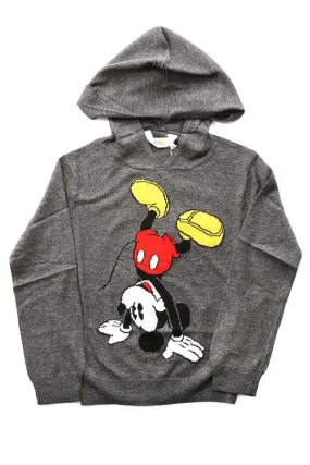 Little Eleven Paris Bickey Jacquard Mickey Hoody - Dark Grey