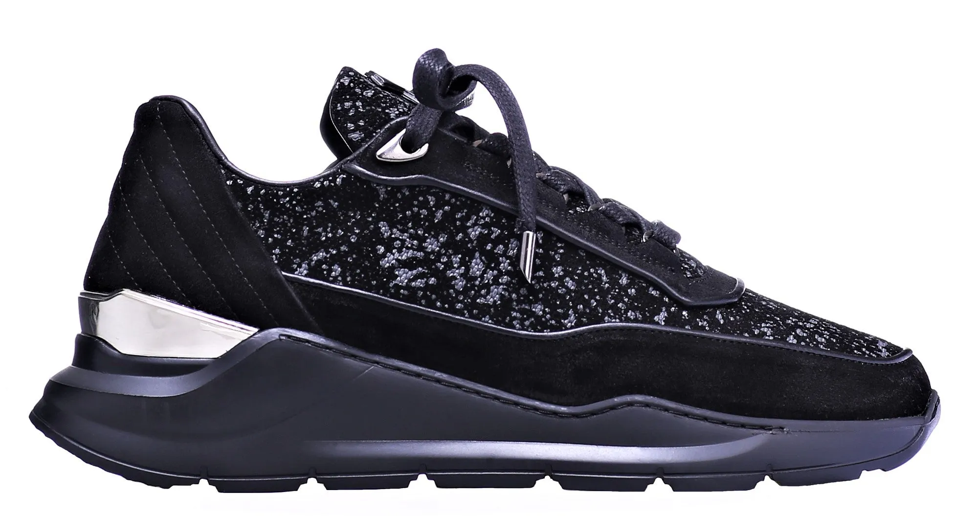 LOW-TOP BNJ HECTOR RUNNER BLACK GALAXY WAXED SUEDE