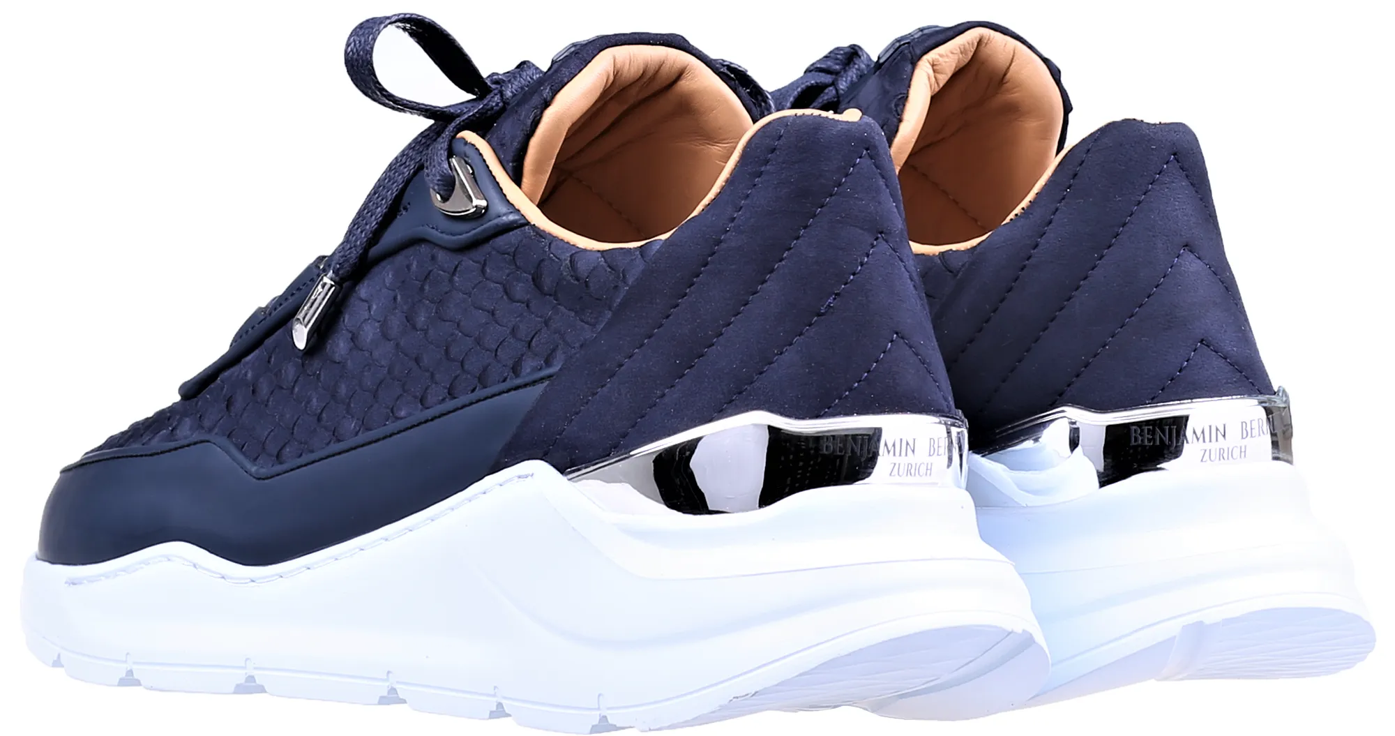 LOW-TOP BNJ HECTOR RUNNER  NAVY BLUE PYTHON CUT -MATT NAPPA