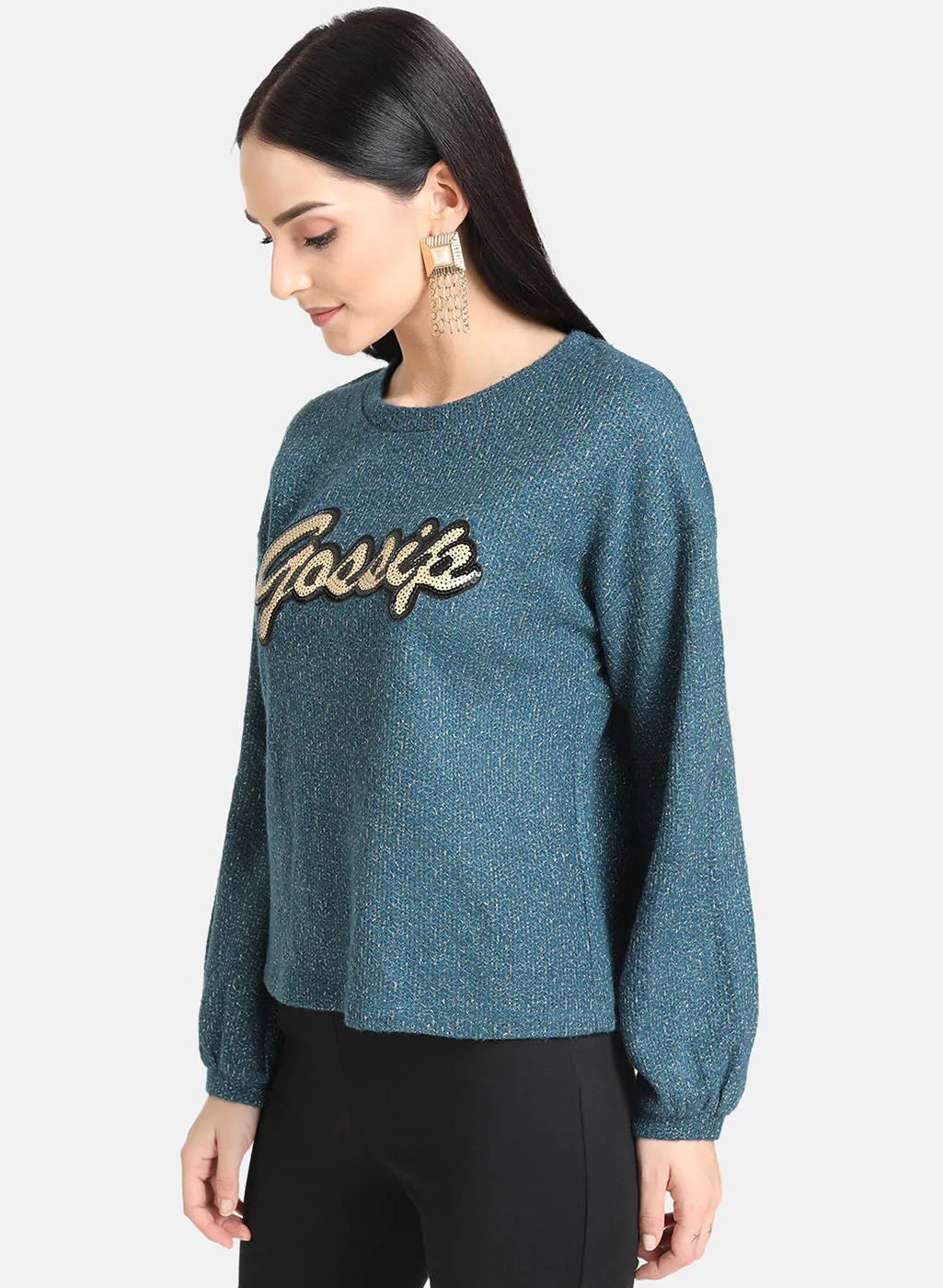 Lurex Pullover With A Patch