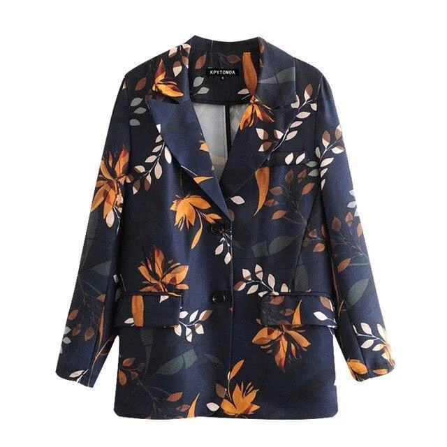 Maathai Vintage Floral Print Women's Blazer