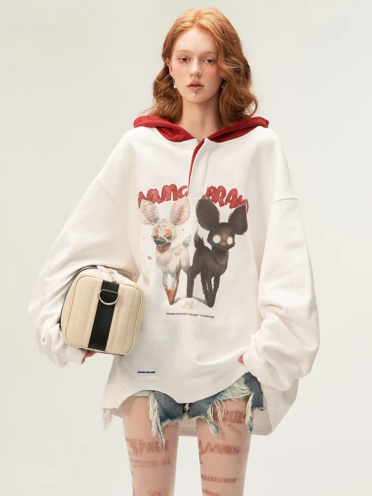 MAMC  |Unisex Sweat Street Style Long Sleeves Other Animal Patterns