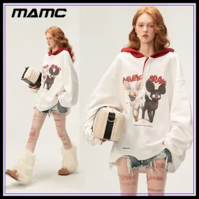 MAMC  |Unisex Sweat Street Style Long Sleeves Other Animal Patterns