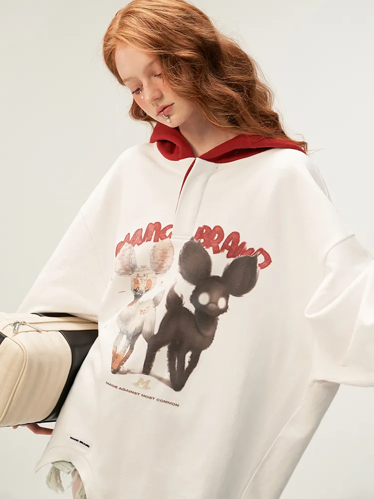 MAMC  |Unisex Sweat Street Style Long Sleeves Other Animal Patterns