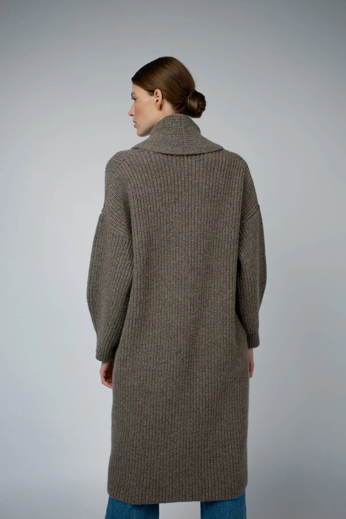 Mara Cashmere Sweater Coat - Walnut