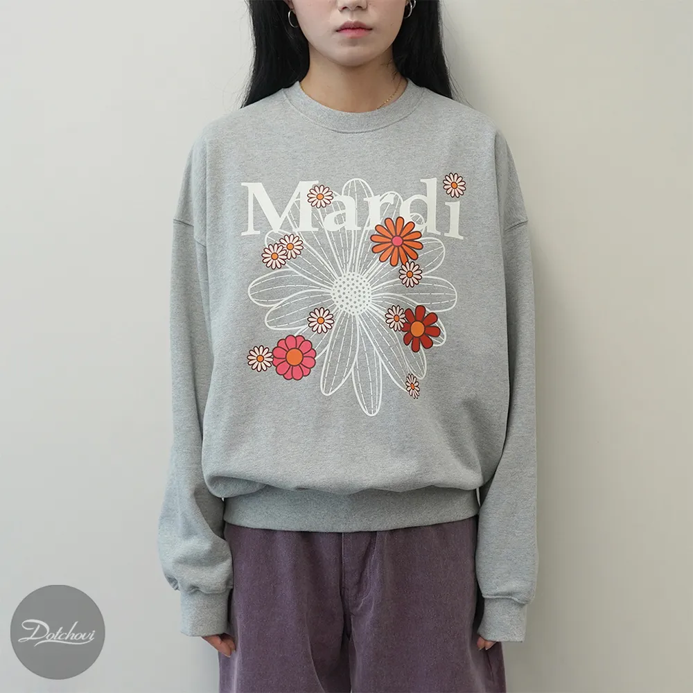 Mardi Mercredi  |Crew Neck Flower Patterns Street Style U-Neck Long Sleeves