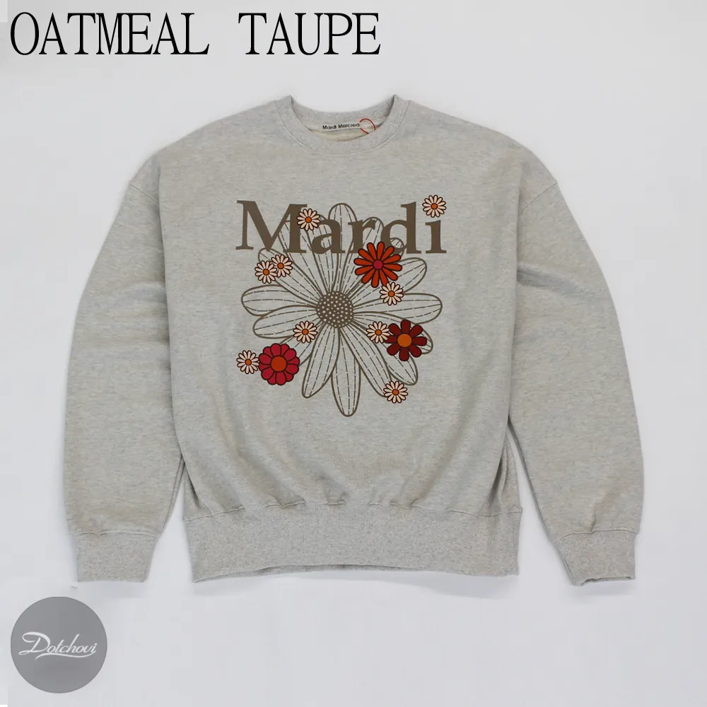 Mardi Mercredi  |Crew Neck Flower Patterns Street Style U-Neck Long Sleeves