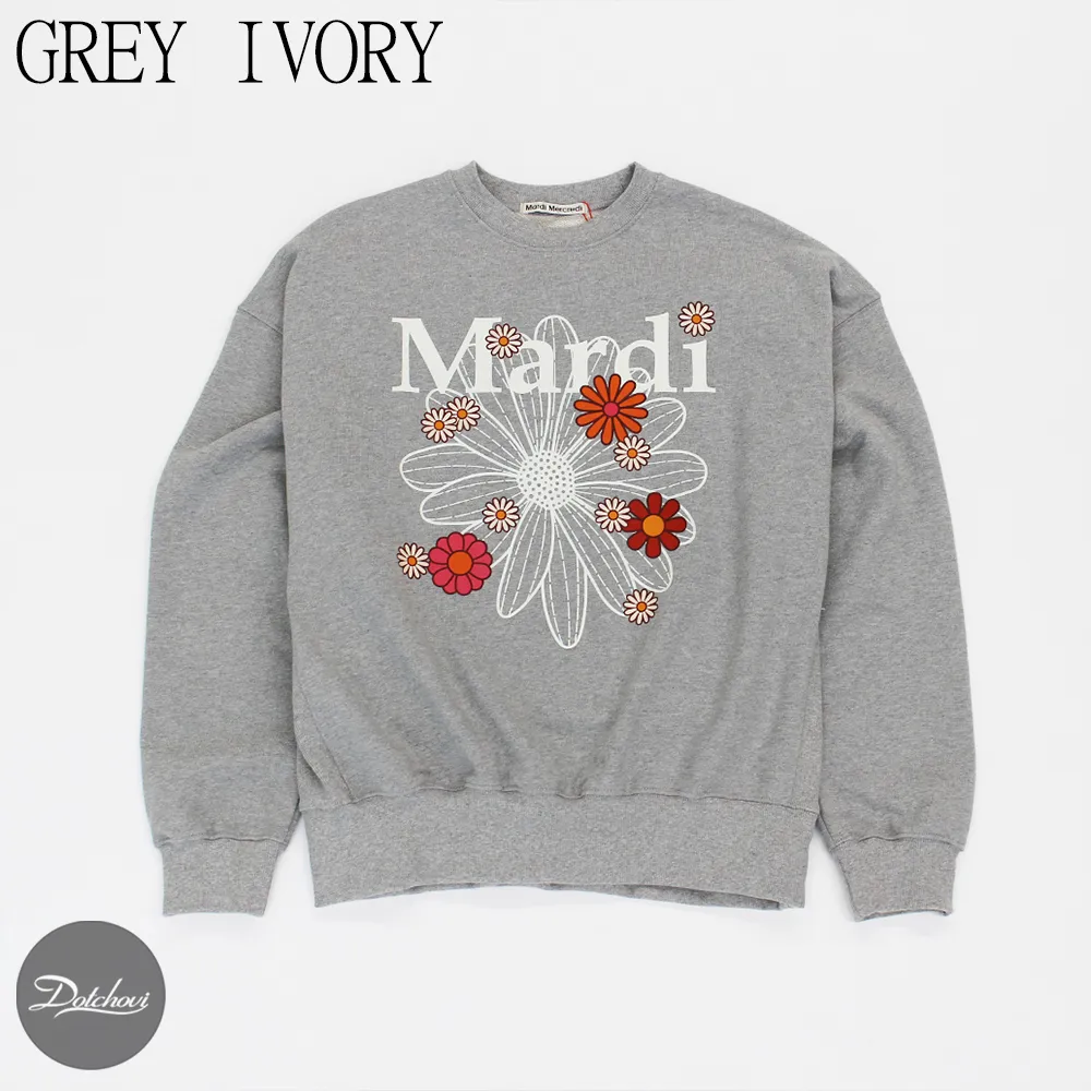 Mardi Mercredi  |Crew Neck Flower Patterns Street Style U-Neck Long Sleeves