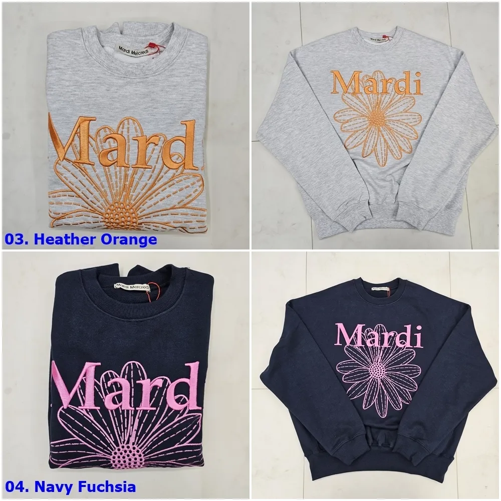 Mardi Mercredi  |Flower Patterns Unisex Street Style U-Neck Long Sleeves