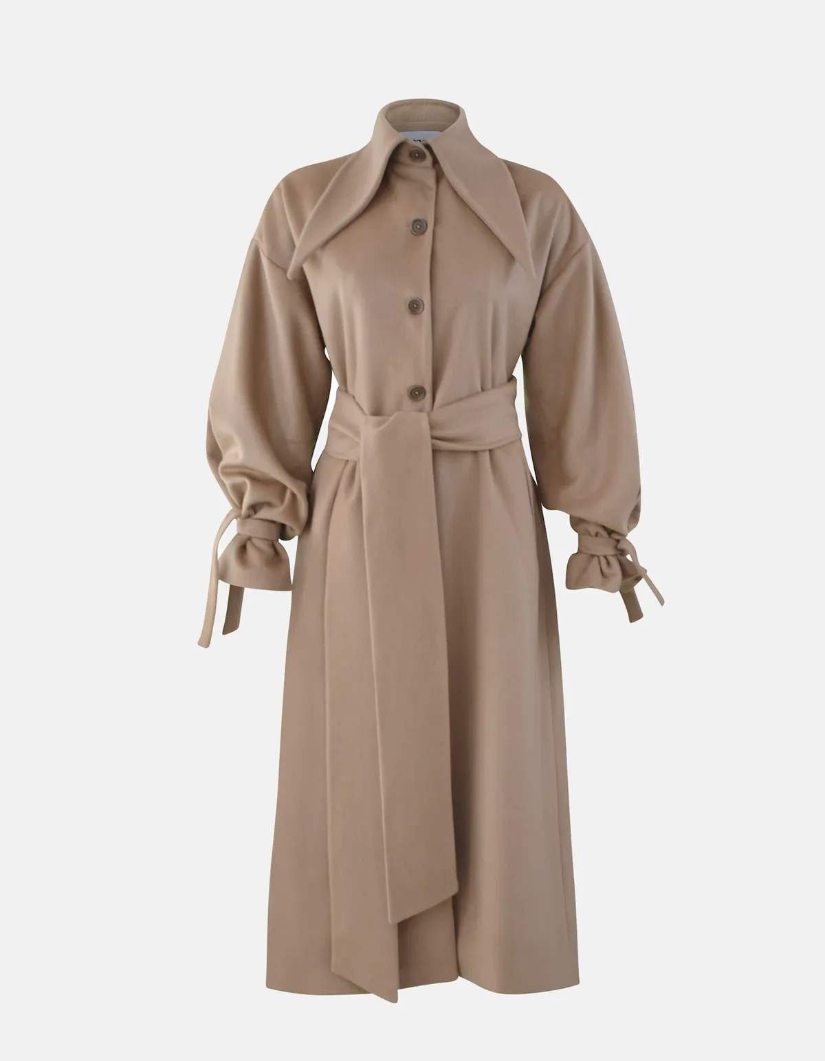 Marlowe Long Cashmere Coat - Beige