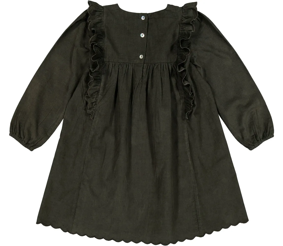 MarMar LS Mini Cord Dorvina Dress w/ Flower Embroidery