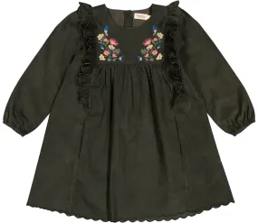 MarMar LS Mini Cord Dorvina Dress w/ Flower Embroidery