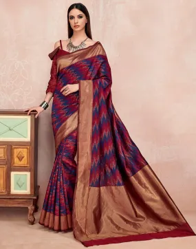 Maroon Cotton Saree