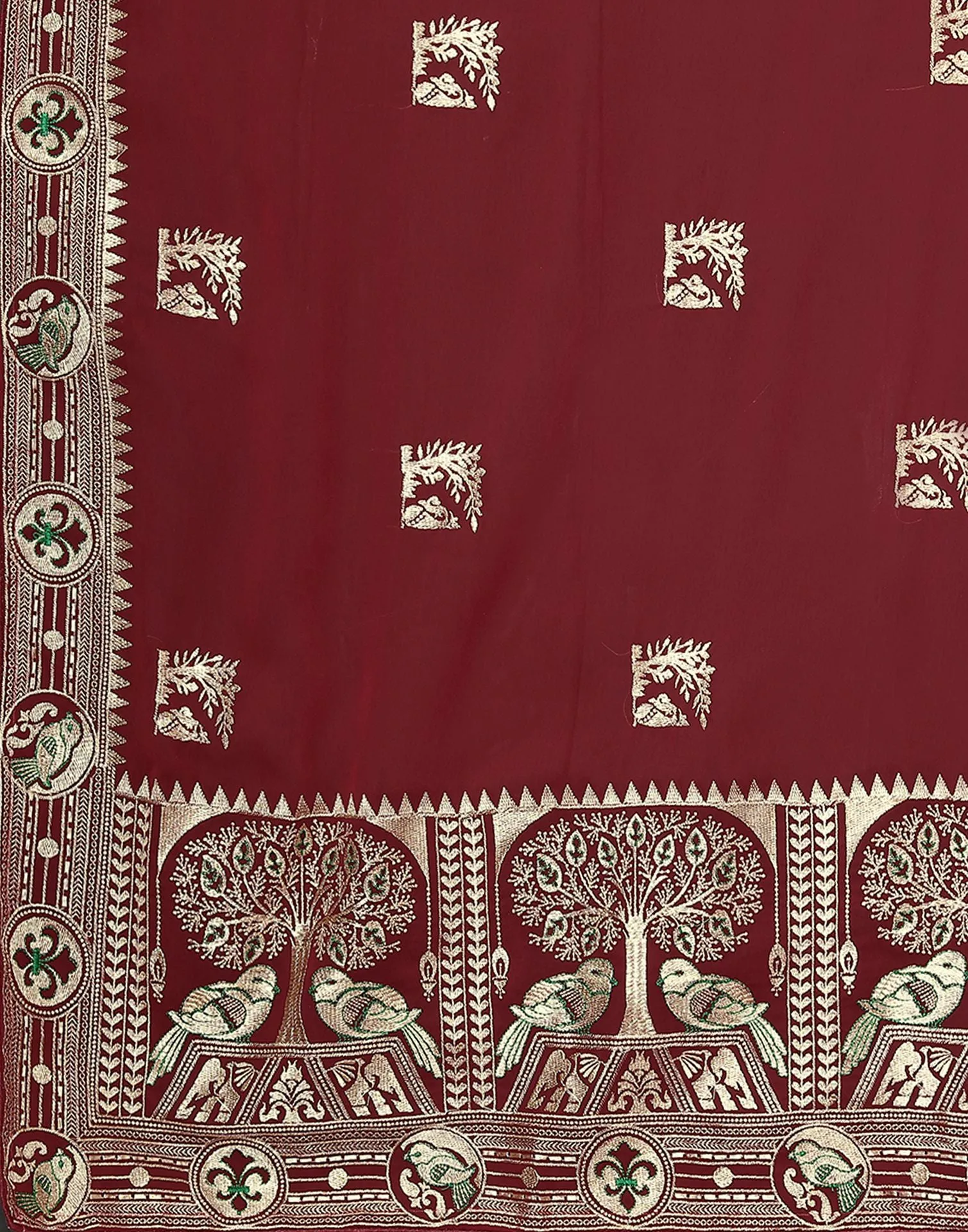 Maroon Embroidery Saree