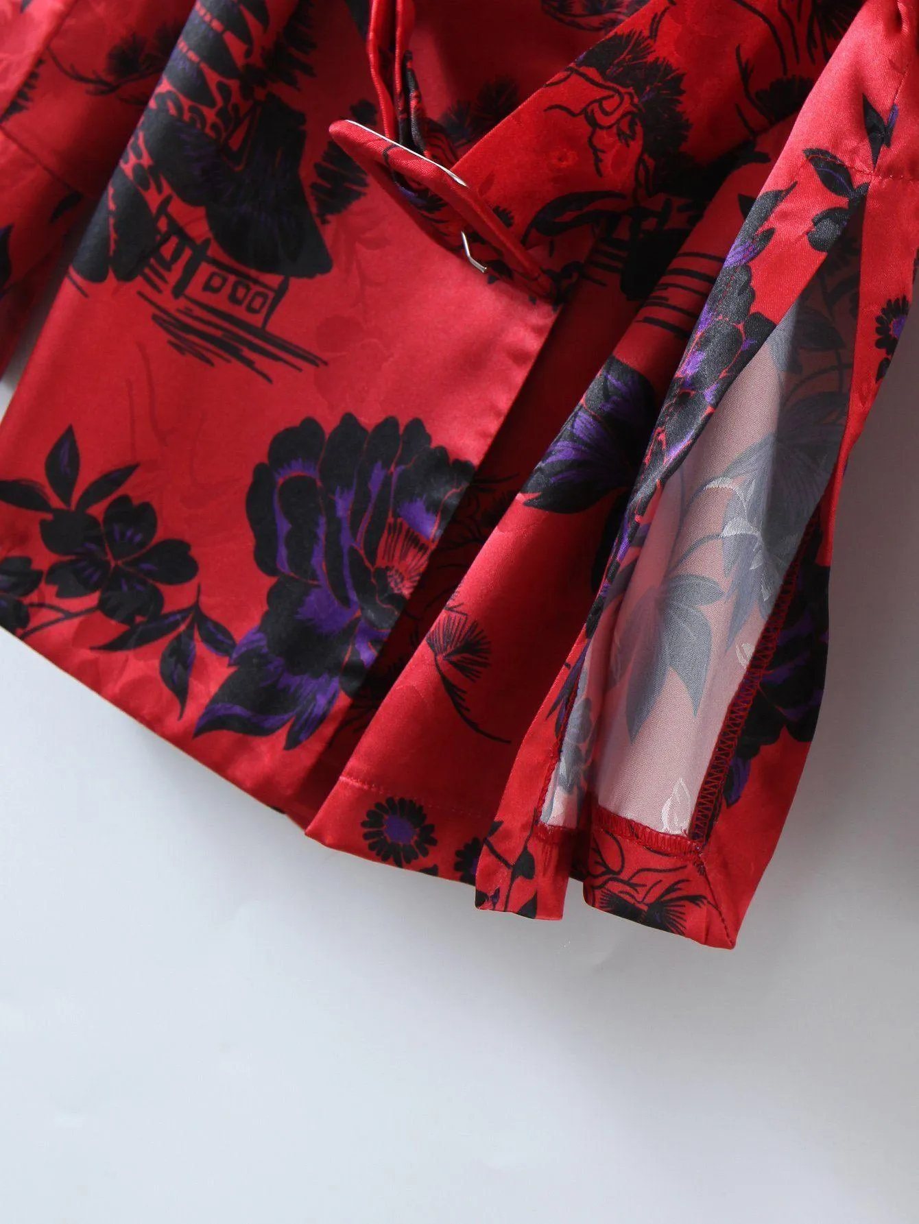 Maya Red Floral Blazer For Women