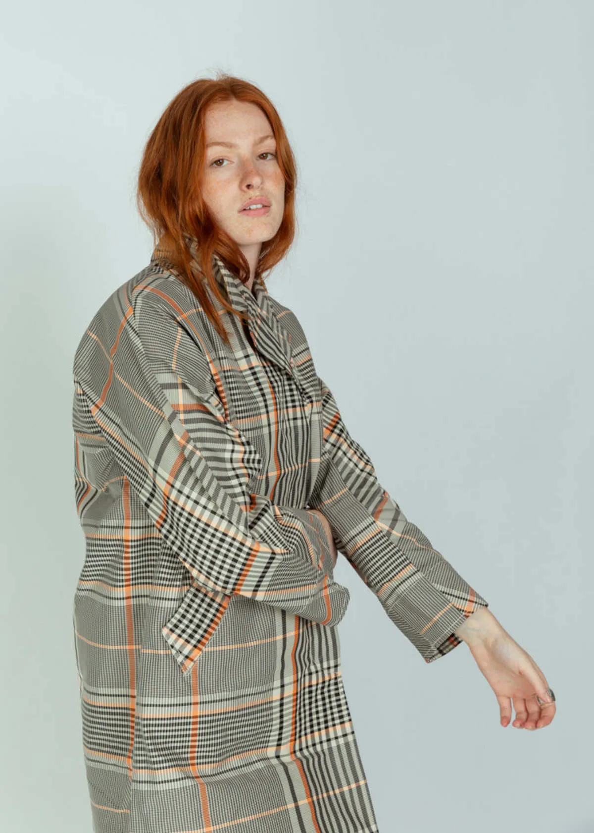 Memory Nylon Trench Coat - Plaid