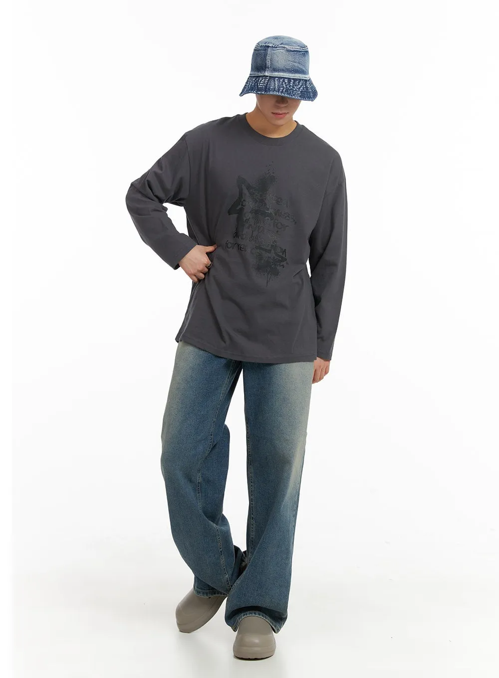 Men's Cotton Graphic Long Sleeve IA401