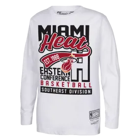 Mitchell & Ness Miami HEAT Tail Sweep Youth Long Sleeve Tee