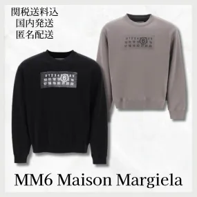 MM6 Maison Margiela  |Crew Neck Unisex Street Style Long Sleeves Plain Cotton Logo