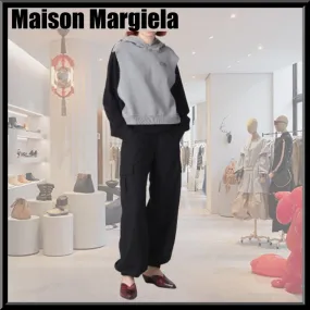 MM6 Maison Margiela  |Unisex Sweat Street Style Bi-color Long Sleeves Oversized