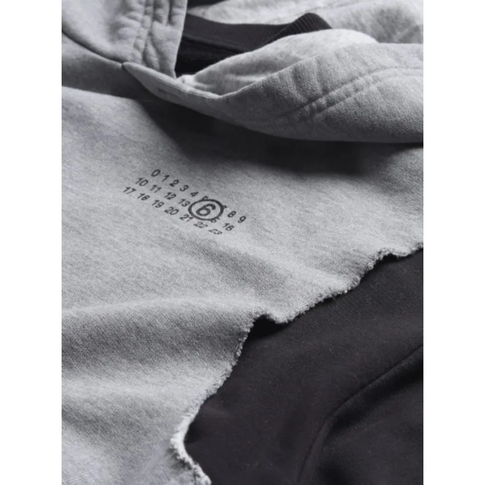 MM6 Maison Margiela  |Unisex Sweat Street Style Bi-color Long Sleeves Oversized