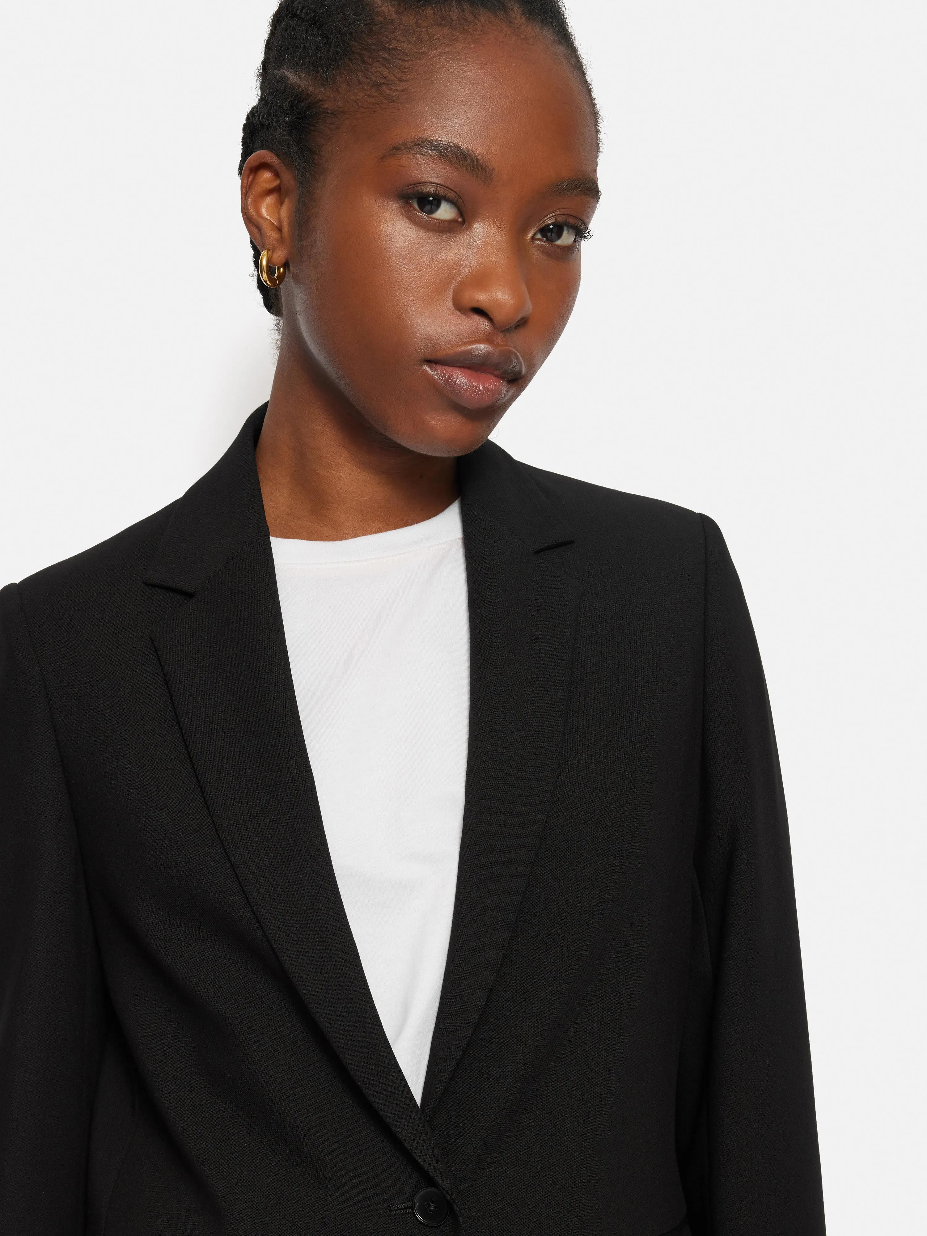 Modern Crepe Brook Blazer | Black