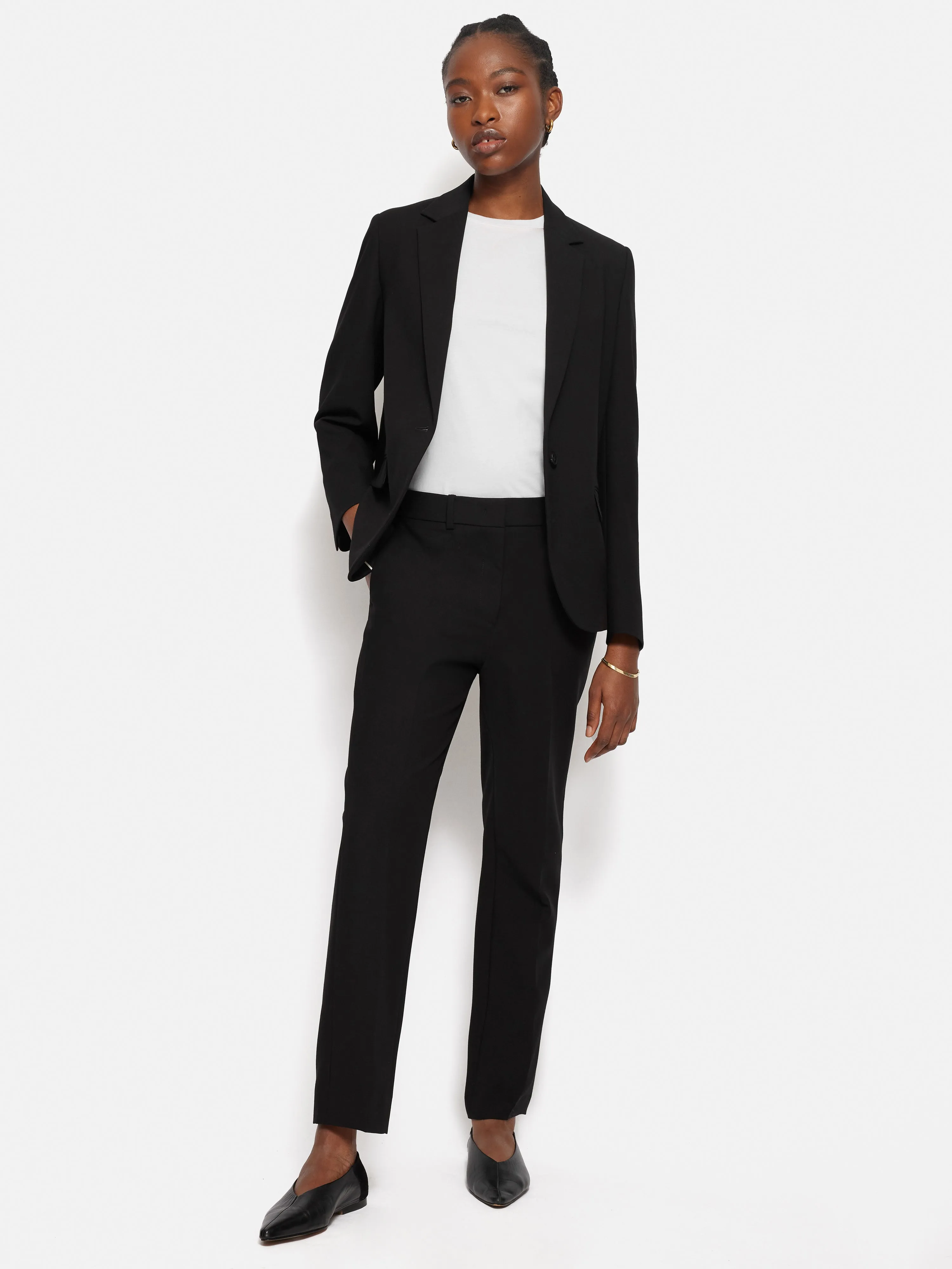 Modern Crepe Brook Blazer | Black